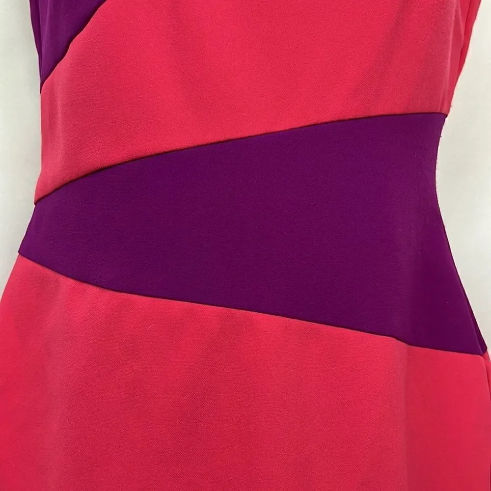 Nicole Miller Pink and Purple Asymmetrical dress size 4 - Picture 8 of 16